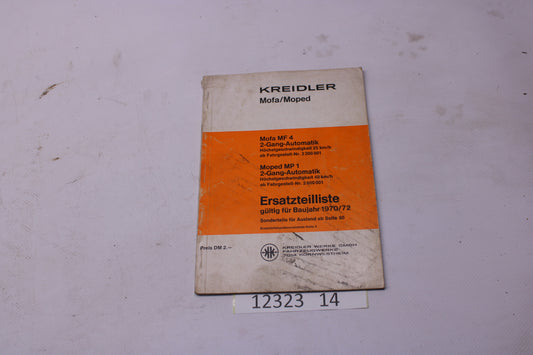 Kreidler MF 4 / MP 1 Ersatzteilliste
