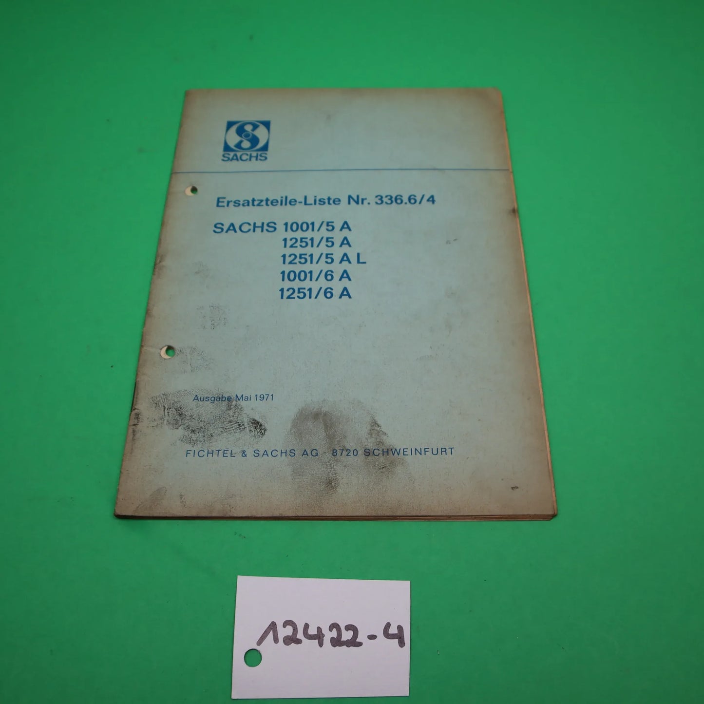 SACHS MOTOR 1001 / 5A / 6 A ERSATZTEIL LISTE