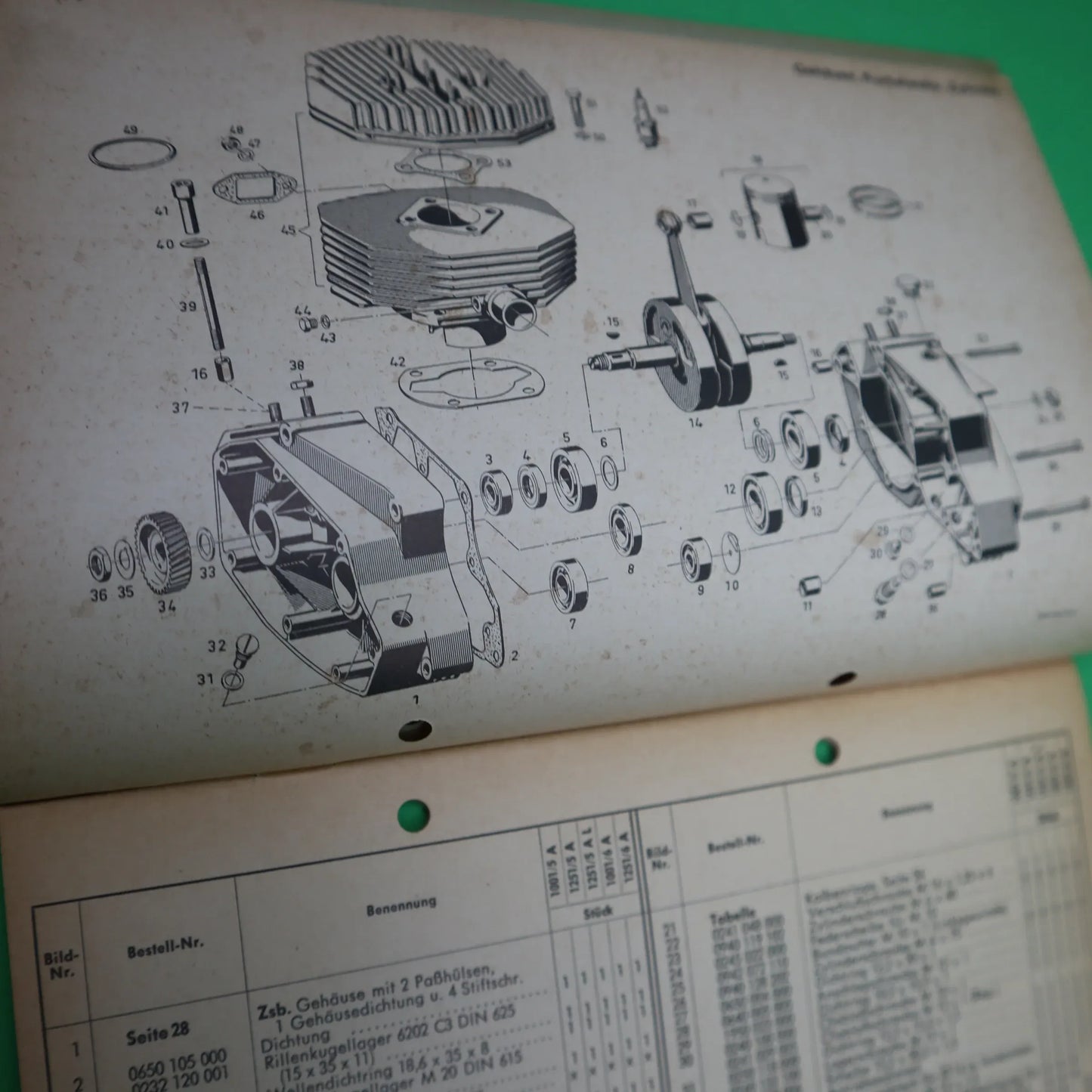 SACHS MOTOR 1001 / 5A / 6 A ERSATZTEIL LISTE