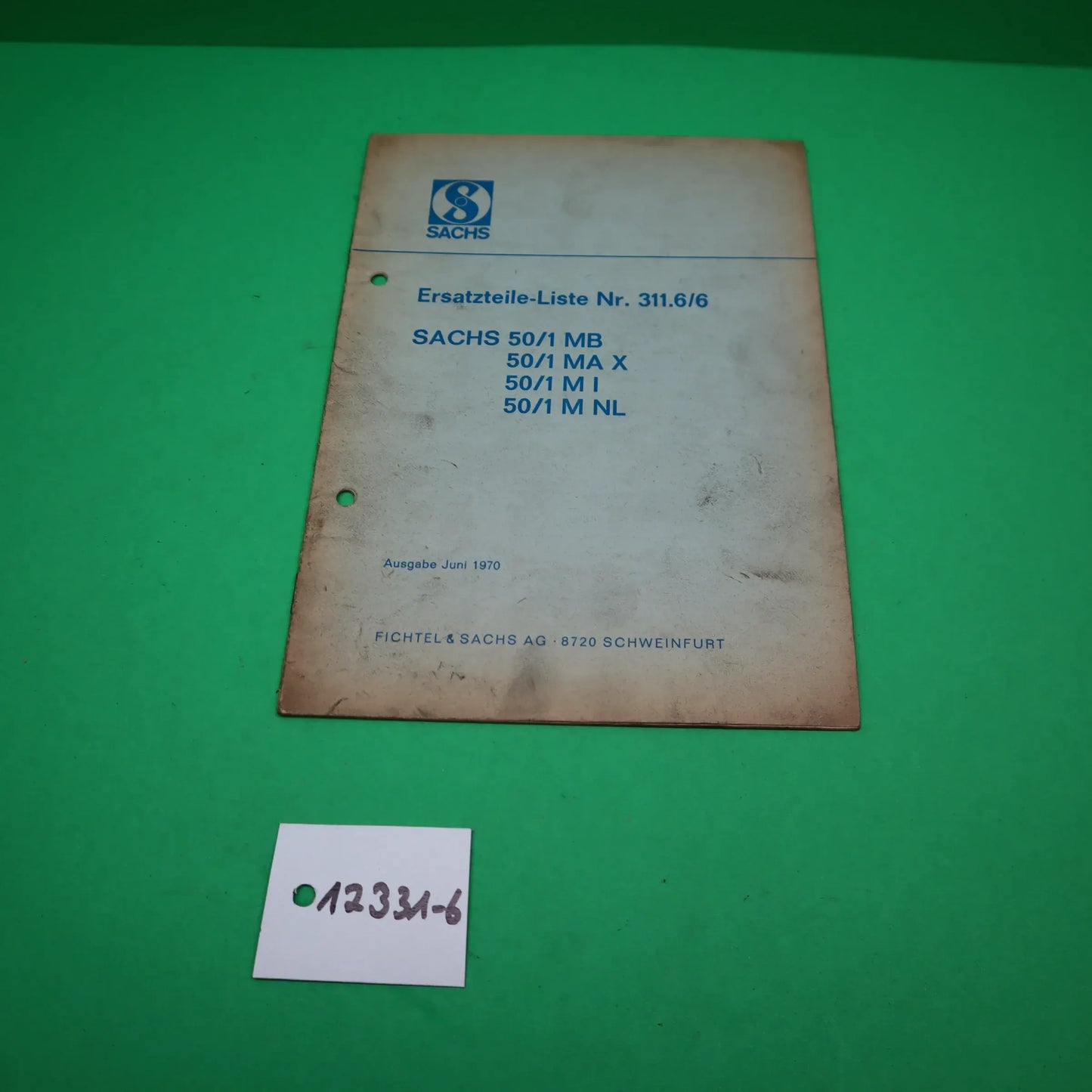 ORIGINAL SACHS 50 1 ERSATZTEILE-LISTE