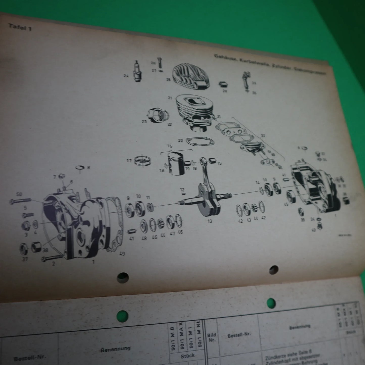 ORIGINAL SACHS 50 1 ERSATZTEILE-LISTE