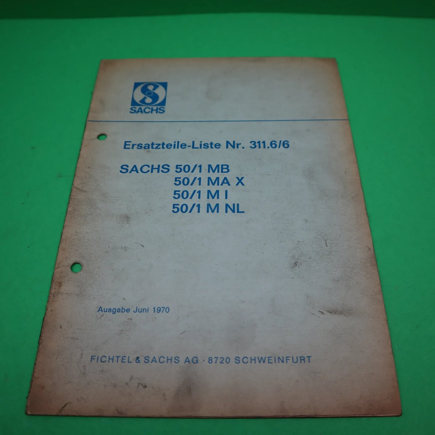 ORIGINAL SACHS 50 1 ERSATZTEILE-LISTE