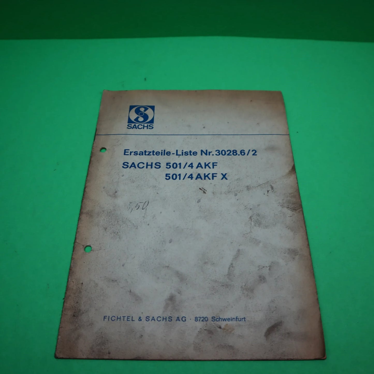 ORIGINAL SACHS 501 / 4 AKF ERSATZTEILE LISTE