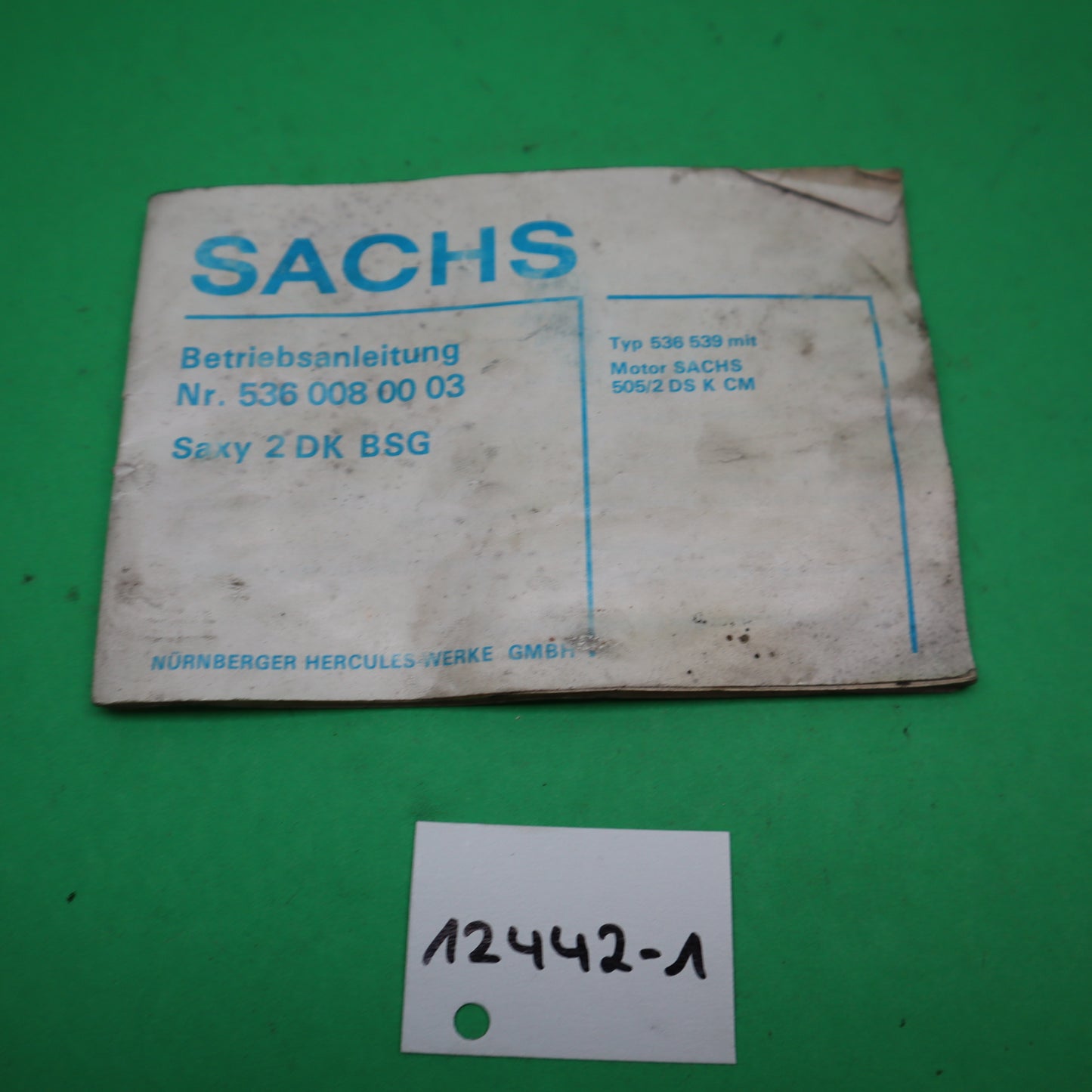 SACHS Saxy 2 DK BSG Betriebsanleitung Nr. 536 008 00 03