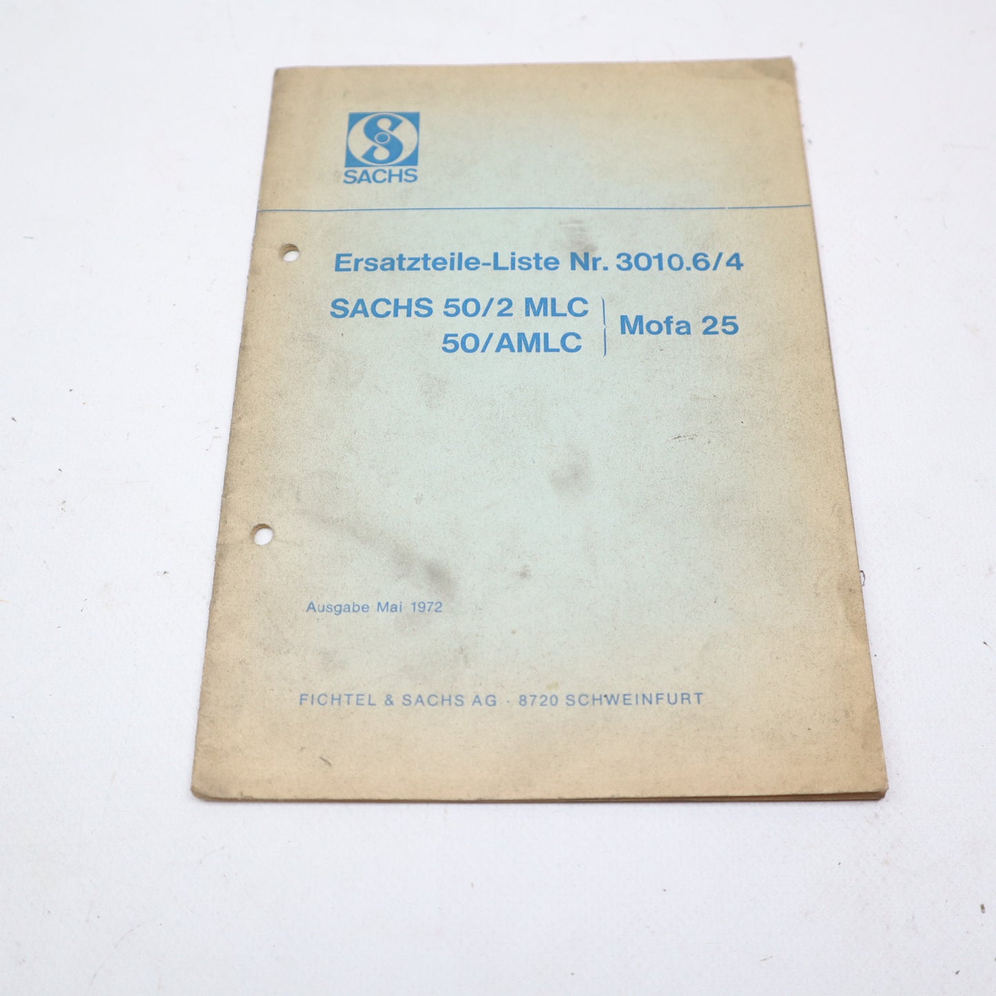 Ersatzteile-Liste Nr. 3010.6/4 Sachs 50/2 MLC, 50/AMLC