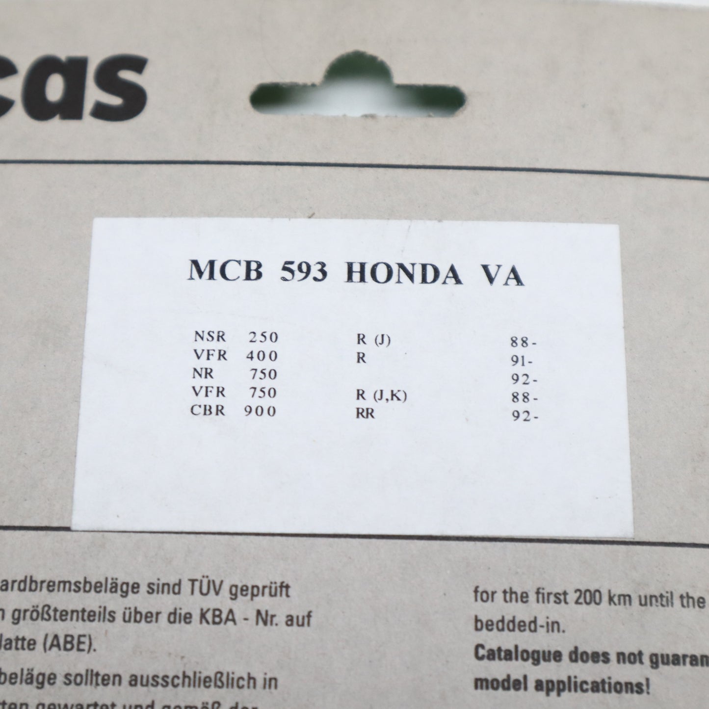 Honda MCB 593 Honda VA Bremsbacken NEU