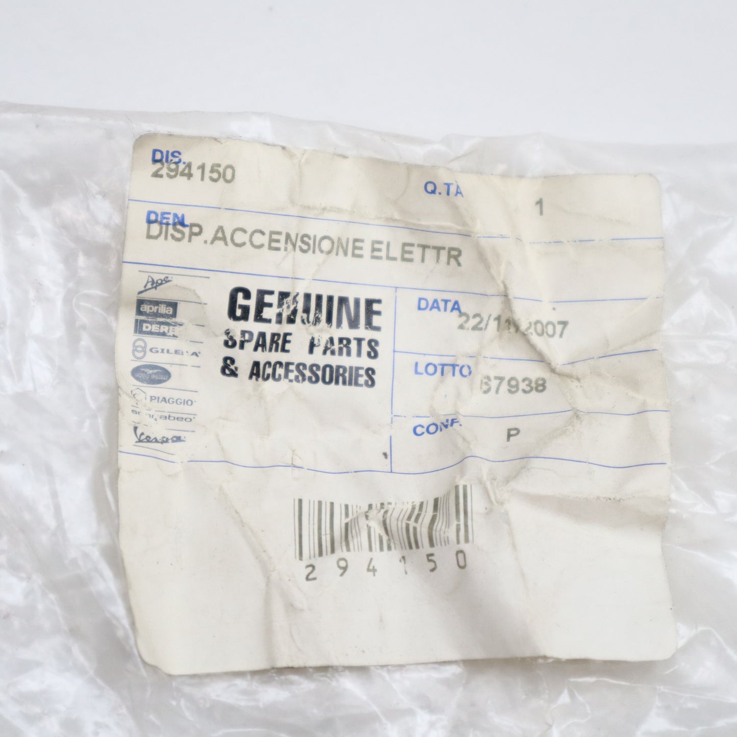 CDI Vespa LX 125CC 4-Takt original Piaggio 294150 NOS