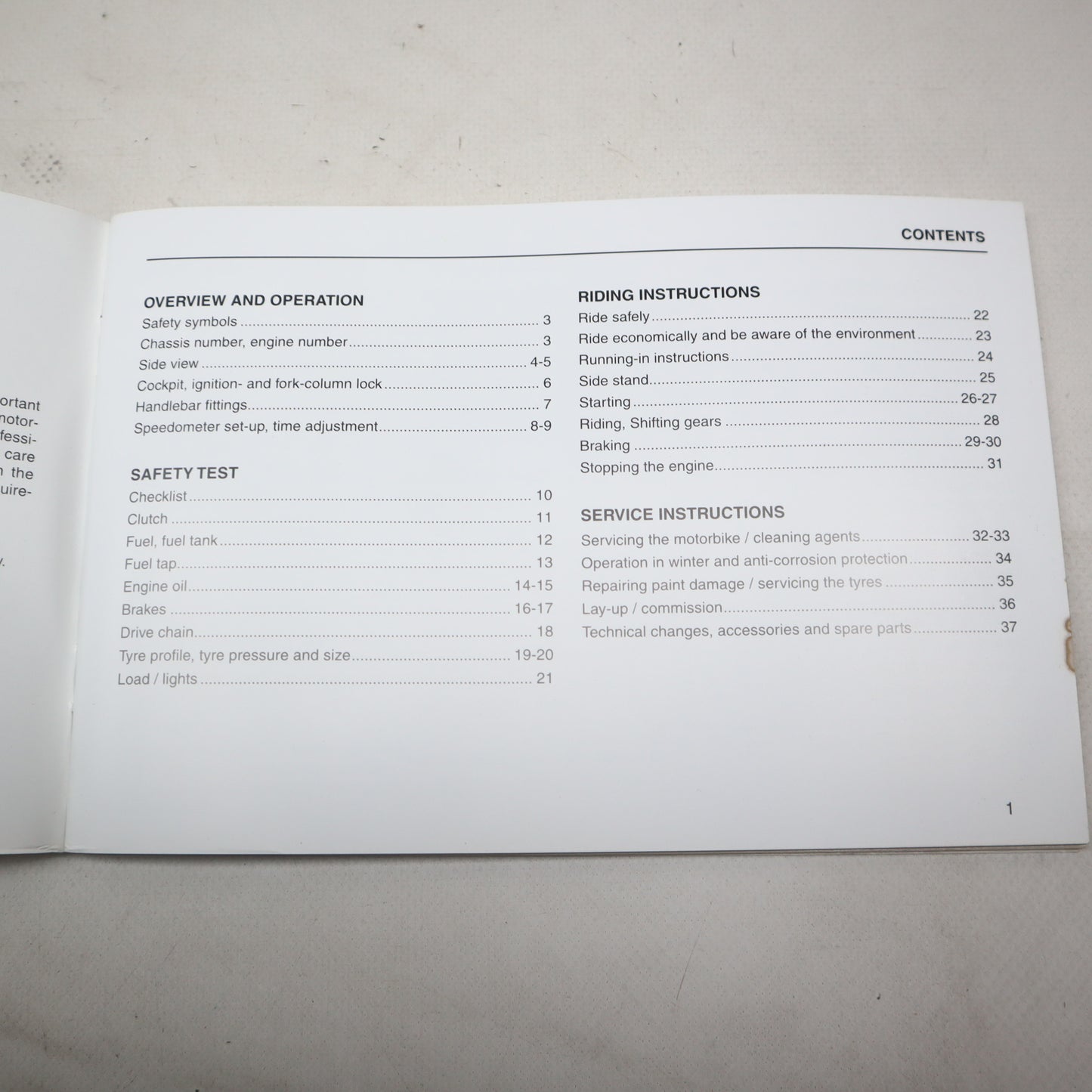 Betriebsanleitung / Handbuch Sachs X-Road 125 Supermoto Stand 03/2006