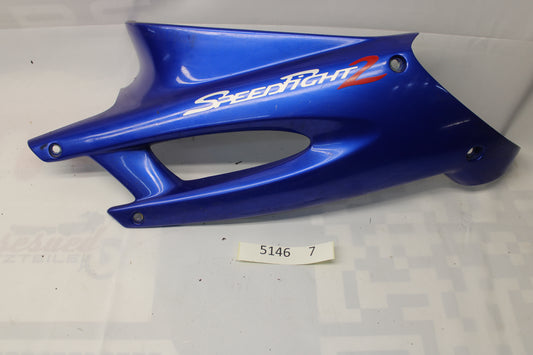 Peugeot Speedfight 1-2 AC LC Verkleidung Heck unter Sitz blau linke Seite