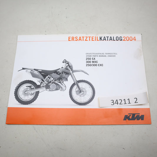 KTM 250 SX, 300 MXC, 250/300 EXC ERSATZTEIL KATALOG 2004 Handbuch
