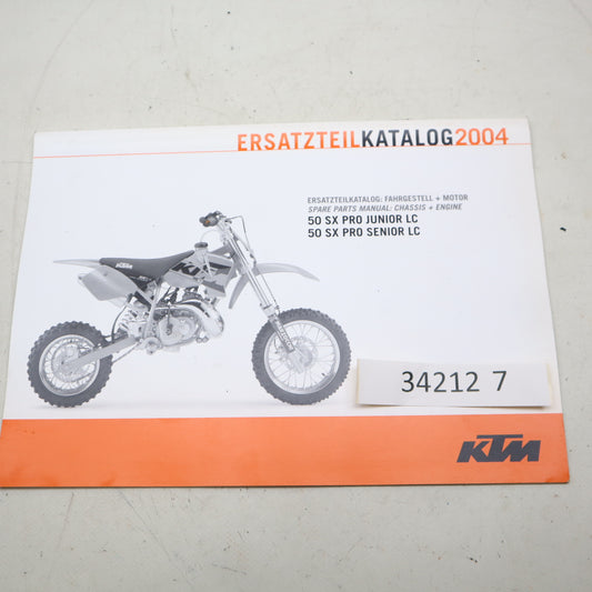 KTM 50 SX PRO JUNIOR LC/ SENIOR LC ERSATZTEIL KATALOG 2004 Handbuch