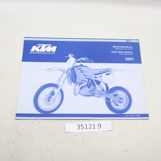 KTM 65 SX Ersatzteilkatalog Fahrgestell und Motor 2001 Handbuch