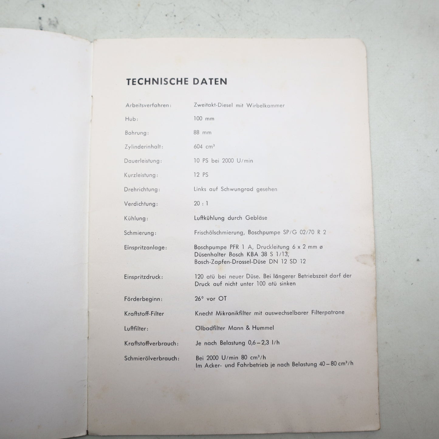 Sachs Diesel 600 Luftgekühlt Handbuch