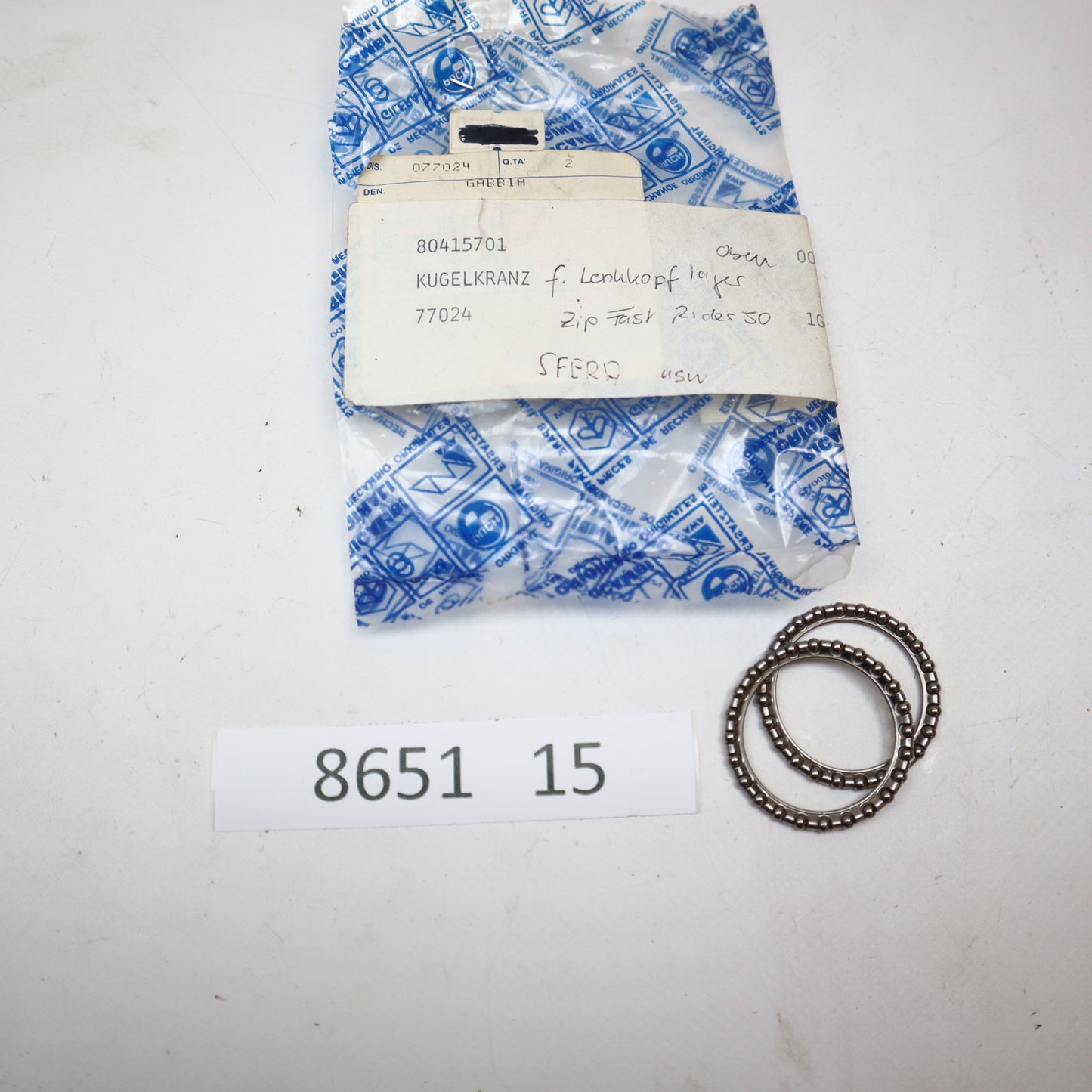 Piaggio Zip Lenkkopflager 77024 Neu, NOS