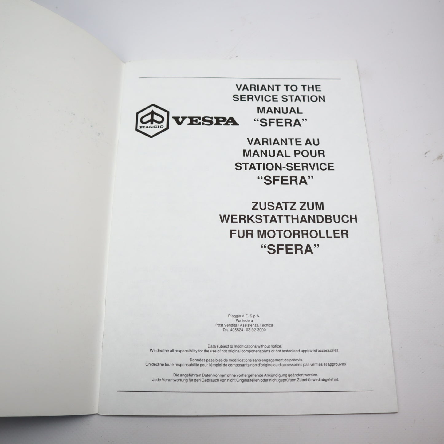 Vespa Werkstatthandbuch Quartz